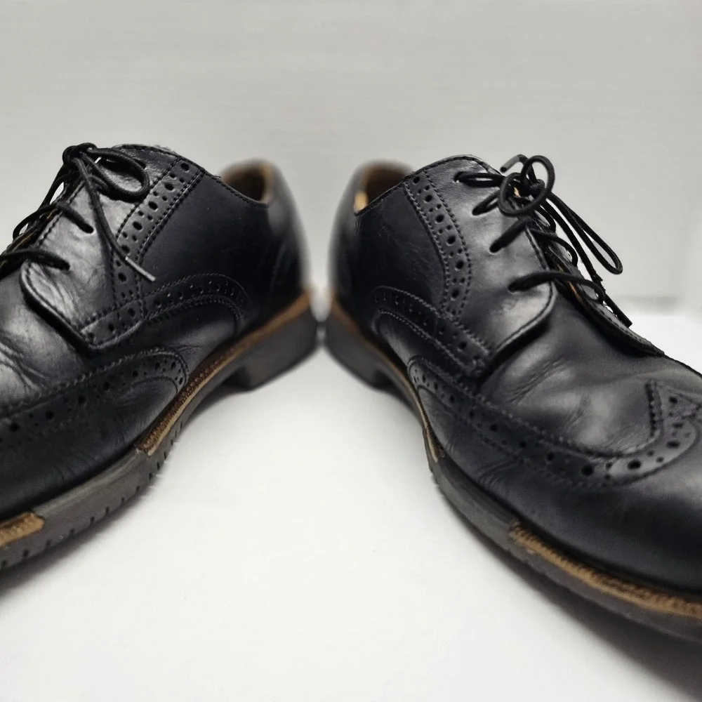 COLE HAAN Grand OS Mens‎ Size 9 M Black Leather Wingtip Oxford Dress Shoes